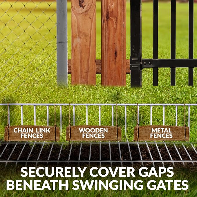 Dig Defence Original Gate Plate, 4 Pack with 2 Sm/Md Animal Barrier | Made in USA, Ideal Gift for Pet Lovers, Dog Digging Deterrent, Underground Gap Filler for Dogs or Rabbits - Image 6