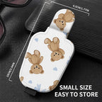Sunglasses Holder for Car Visor, PU Leather Glasses Clip Organizer, Cute Magnetic Eyeglass Holder for Vehicle Sun Visor, Car Interior Accessory for Women & Men, Bear Bows - Image 3