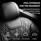 Car Seat Covers for GMC Acadia 2007-2026, Full Set, Black | Luxury Full Coverage Leather Seat Protectors, Waterproof Breathable, Non-Slip, Easy to Install, Airbag Compatible, All-Season - Image 2