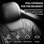 for GMC Terrain 2010-2025 2026 Car Seat Covers, Full Set, Black | Luxury Full Coverage Leather Seat Protectors, Waterproof Breathable Non-Slip Easy to Install, Airbag Compatible, All-Season - Image 2