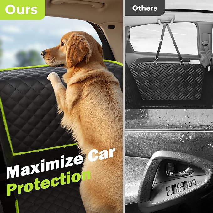 Pecute Dog Car Seat Cover for Back Seat 53.54 * 23.62 in, Car Window Fixing for Maximum Car Protection, Leather Fabric Back Seat Extender for Dogs, Waterproof & Scratch-Resistant, Support to 330 lbs - Image 3