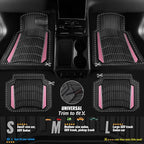 CAR PASS Heavy Duty Rubber Car Floor Mats, Deep Waterproof Car Floor Mats All Weather, Aluminum Film Floor Mats for Cars Non-Slip Universal Trim to Fit for SUVs Trucks Sedans Vans, Black Pink Metallic - Image 4