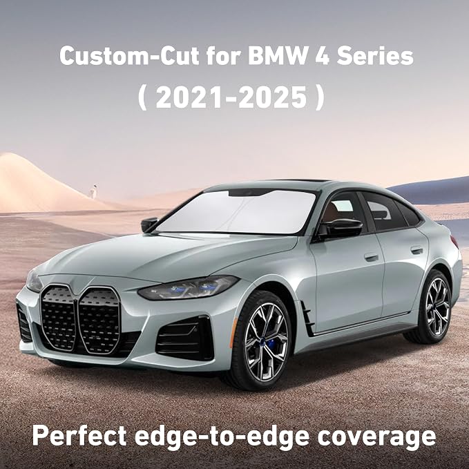 EcoNour Windshield Sunshade Compatible for BMW 4 Series 2021-2023 2024 2025 | Sun Visor for Front Windshield & Window Sun Shade Cover, UV Heat Blocker & Protector, Car Accessories - Image 2