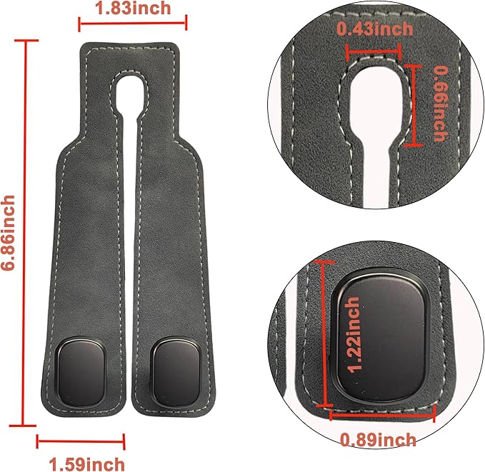 Amelity Car Headrest Hooks, Purse Hook for Car 2 Pack Gray | Universal Car Interior Accessories for Women, Available in 2/4 Pack, Storage Hanger Holds Purses, Backpacks, Grocery Bags - Image 2