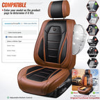 CAR PASS Nappa Leather Car Seat Covers Full Set Faux Leather,Black Brown | Luxury Nappa Leather,360° Full Protection,Water resistant,3D Foam Comfort,Universal Fit for Most Cars SUV Truck,Scratch proof - Image 6