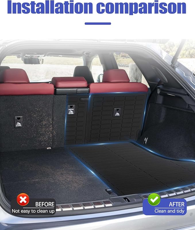 Cargo Liners Backrest Mat for Lexus RX350 RX350H RX450H+ RX500H Accessories 2023-2025 with Hook&Loop Rear Trunk Mat Rear Seat Back Cover Protector All Weather Anti-Slip Split Dog Liner 4 PCS - Image 2