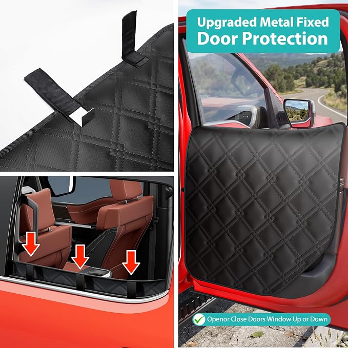 Surfcabin Dog Car Seat Cover for Back Seat & Door Protector Set for Trucks | 600D Oxford, Scratch‑Resistant, Non‑Slip, Machine‑Washable, Seat‑Belt Openings, Designed for Full‑Size Crew Cab Pickup Trucks - Image 6