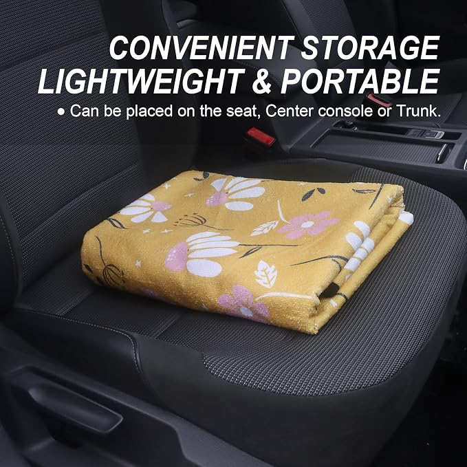 Sweat Towel Car Seat Cover Protector Front Seats for Gym Workout, Running, Swimming, Beach and Hiking, Waterproof Universal Seat Cover for Car, Trucks, Van & SUV (1, Chamomile, Rear Seat) - Image 6