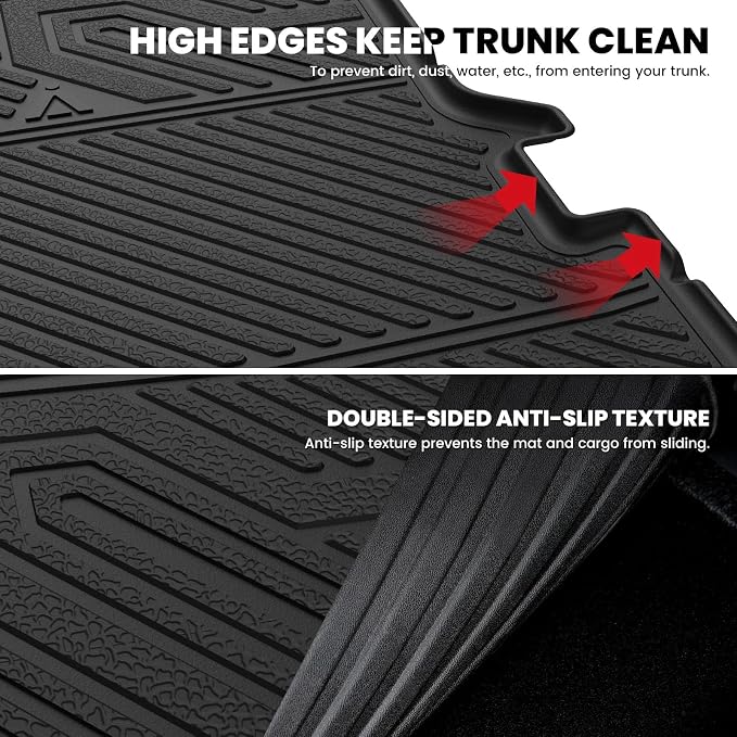 LASFIT Cargo Mat for Ford Explorer 2011-2014 & 2015-2019 Trunk Liner | Custom Fit All Weather Protector TPE One-Piece Design Easy Installation Easy Clean Trunk Mat Accessories, 1pc Black - Image 4