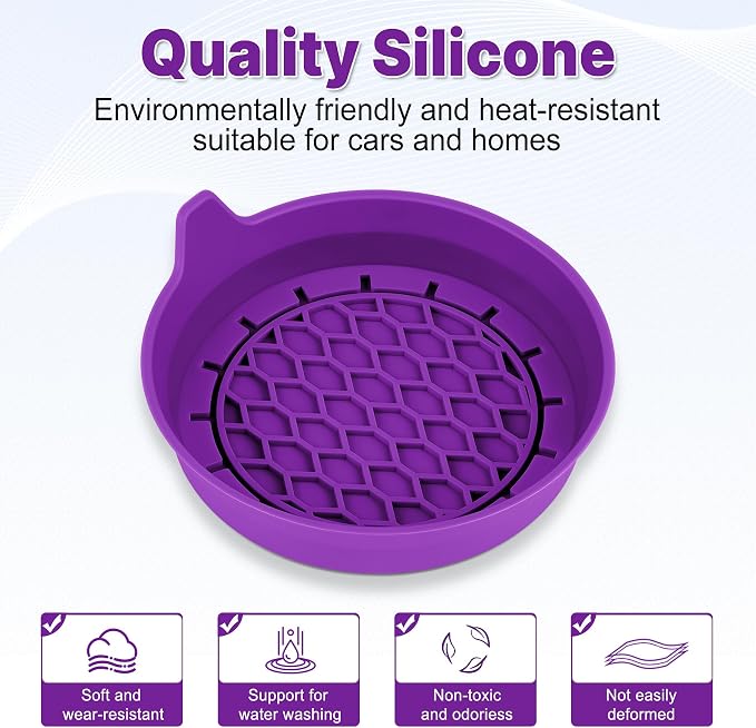 Car Cup Holder Coaster, Silicone Cup Holder Insert, Universal Non-Slip Cup Holders, Car Accessories Interior for Women and Man 4 Pack Purple - Image 6