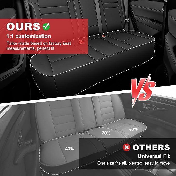 TTX LIGHTING Custom Fit for Nissan Rogue Seat Covers 2021-2026 5-Seats | Original Seat Pattern | Full Coverage | Easy Install | Waterproof | Faux Leather | Shield Your Car Seats | All Season - Image 5