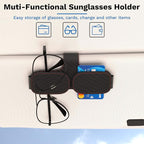 BFXM Sunglass Holder for Car, Double Clip Magnetic Leather | Sunglasses Holder Eyeglass Hanger Clip for Car Visor, Cars Sun Visor Ticket Card Clip - Image 4