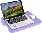 LAPGEAR The Original Lap Desk – Purple Amethyst, Fits 17" Laptops | Microbead Cushion, Device Ledge, Built-In Pencil Tray, Carry Handle by LapGear