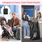 J.L. Childress Gate Check Travel Bag for Single & Double Strollers, Black | AirTag compatible Gate Check Bag keeps strollers clean, protected & easy to identify when airport gate checking - Image 7