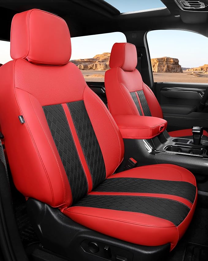 RIDEPOSH Custom Fit Seat Covers for Silverado/Sierra 1500 2019-2026 CrewCab | Fits 2500/3500HD 2020-2026, with Rear Armrest/Seatback Storage, Faux leather, Protective, Scratch-resistant, Easy-clean - Image 4