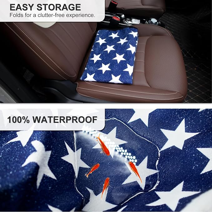 Waterproof Sweating Car Seat Cover for Post Gym Workout, Running, Swimming, Beach and Hiking, Universal Fit Non-Slip Bucket Seat Protector for Cars SUV Trucks, Machine Washable (Star) - Image 3