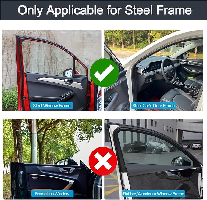 ZATOOTO Car Side Window Sun Shades, Magnetic Privacy Shades Curtain | For Front Window, Sun Shades Keep Cooler, Fit Metal Surface Window Frame, Installs Easily and Fast,Do Not Use While Driving - Image 2