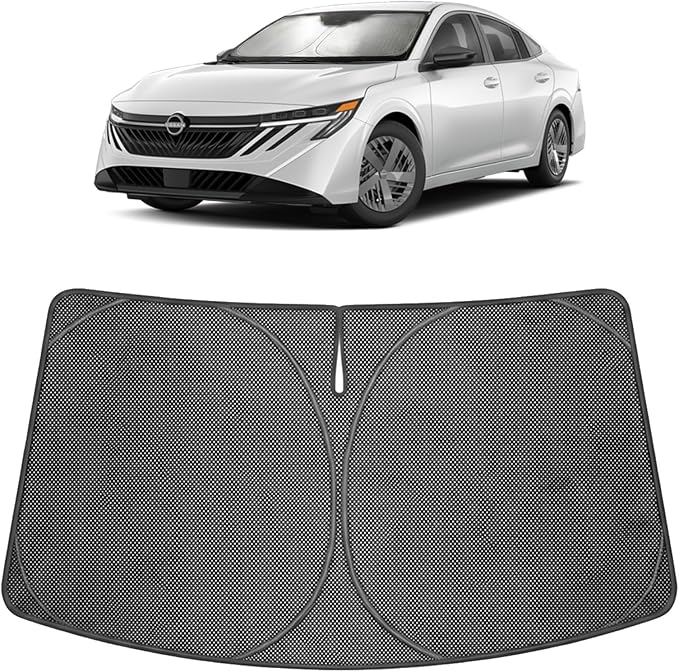 Proadsy Custom Fit Car Windshield Sun Shade for 2020-2026 Nissan Sentra | Ice Crystal Micro-Refraction Blocks 99% UV, Drops Cabin Temp 54°F. Foldable Full Coverage for Summer Parking/Camping Privacy by Proadsy