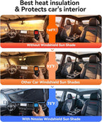 Nmoiss [Vinyl Coating Heat Shield] Windshield Sun Shade Umbrella for All Jeep Wrangler & Gladiator Accessories, Protect Car Interior from Sun Rays & Heat Damage Keep Cool - Image 2