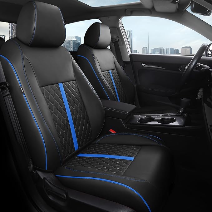 RIDEPOSH Custom Fit Seat Covers for Honda Civic 2022-2026 | Hatchback Sport LX, Faux Leather, 60/40 Split Rear, No Rear Armrest, Waterproof, Airbag Compatible, Full Set, Easy-to-clean by RIDEPOSH