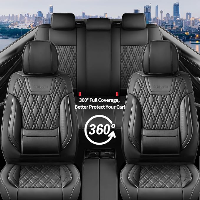 for Subaru Outback 2007-2026 Car Seat Covers, Full Set, Black | Luxury Full Coverage Leather Seat Protectors, Waterproof Breathable, Non-Slip, Easy to Install, Airbag Compatible, All-Season - Image 9