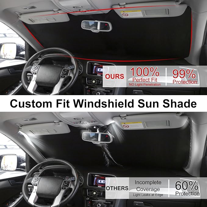 Windshield Sun Shade for 2008-2015 Subaru Impreza WRX/WRX STI | Full covered for windshield, Foldable & Durable, Block UV Rays, Reduce Heat, Easy to install, Keep Car Cooler - Image 3