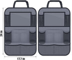 Backseat Car Organizer w/ 10 Storage Pockets 11" Tablet Holder, 2 PCS Gray | Car Organizers and Storage Kick Mats Back Seat Protector w/ Touch Screen Tablet Holder for Kids Toddlers, Travel Accessories - Image 5