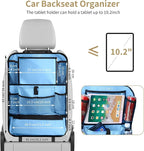 LUCMO Car Backseat Organizer with Touch Screen Tablet Holder, Light Blue | 2 Pcs,9 Storage Pockets,Clear Tablet Holder,Protectors Kick Mats,Travel Accessories,Seat Cover,Road Trip Essentials - Image 6