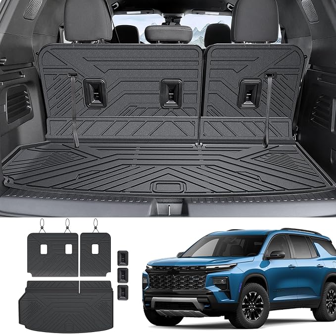 Cargo Mat for Chevy Traverse & GMC Acadia 2024-2026 Accessories | Also for 25-26 Buick Enclave, Cargo Liner & Rear Seat Back Protector, All Weather TPE, Non Slip & Odorless & Scratch Proof by JOULARISE