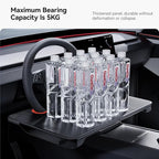 YONZEE 2-in-1 Car Steering Wheel Desk Tray & Car Seat Gap Filler Organizer – Foldable Carbon Fiber Look Table for Laptop, Eating, Writing – for Standard Round Steering Wheels - Image 8