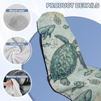 Sea Turtle Print Car Seat Towel Cover After Gym Dolphin Whale Print Car Seat Hoodie Towel Vintage Sports Towel for Gym Workout, Running, Swimming, Beach and Hiking - Image 6