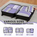 OlarHike 8 Set Compression Packing Cubes for Travel Essentials,Compressible Expandable Space Saver Bags for Organizing Clothes,Luggage Suitcase Garment Bags with Over 1000 pcs Mesh Holes(Purple Gray) - Image 8
