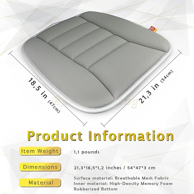 Car Seat Cushion Pad for Home Use Car Driver Seat Office Chair Memory Foam Seat Cushion - Image 4
