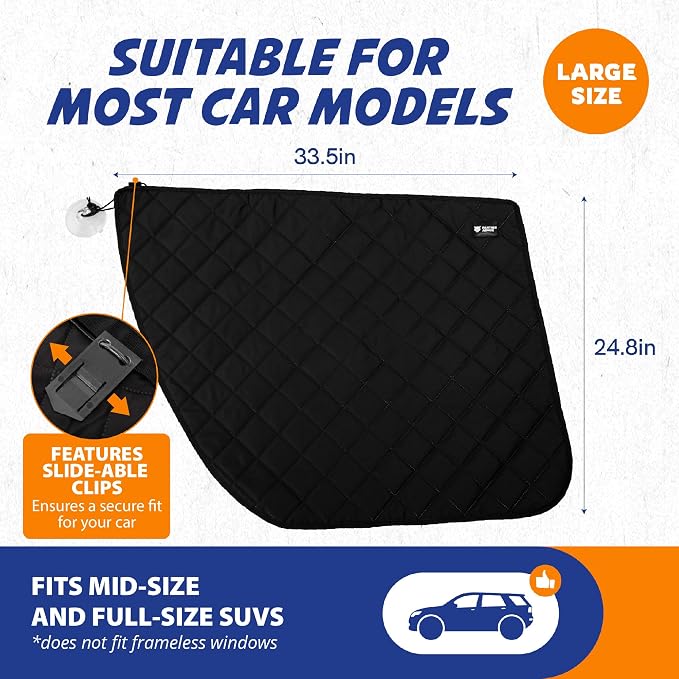 Panther Armor Car Door Protector for Dogs, Scratch Resistant Liner with Clips and Suction Cups, Large Size, Protects Car Doors from Dog Scratches, Fits Cars, SUVs, and Trucks - Image 2