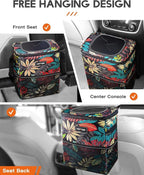HOTOR Car Trash Can, Compact Waterproof Organizer, Leak-Proof Bin, 2-Gallon | Autumn Leaves, Multifunctional Car Accessory with Adjustable Straps & Magnetic Snaps for Interior Car Storage - Image 7