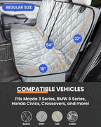 4Knines Dog Rear Seat Cover for Fold Down Seats - Fitted, Black Regular | Heavy-duty split design fits 60/40 and 50/50 fold-down seats. No Hammock. K9-Shield waterproof layer. Non-slip backing. - Image 2