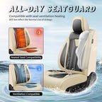 Fit Tundra Premium Leather Car Seat Covers for Toyota Tundra 2007-2025 2026 - Waterproof，Breathable，All-Weather Seat Cushion Protecto & Airbag Compatible, 2 Front Seat Beige&Black - Image 4