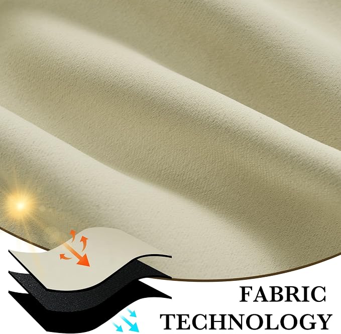 RYB HOME 100% Blackout Short Curtains for Small Window, Thermal Insulated | Total Room Darkening, Noise Reducing, Curtains for Basement Bathroom RV Cars, W29 x L30, Beige, 2 Panels - Image 7