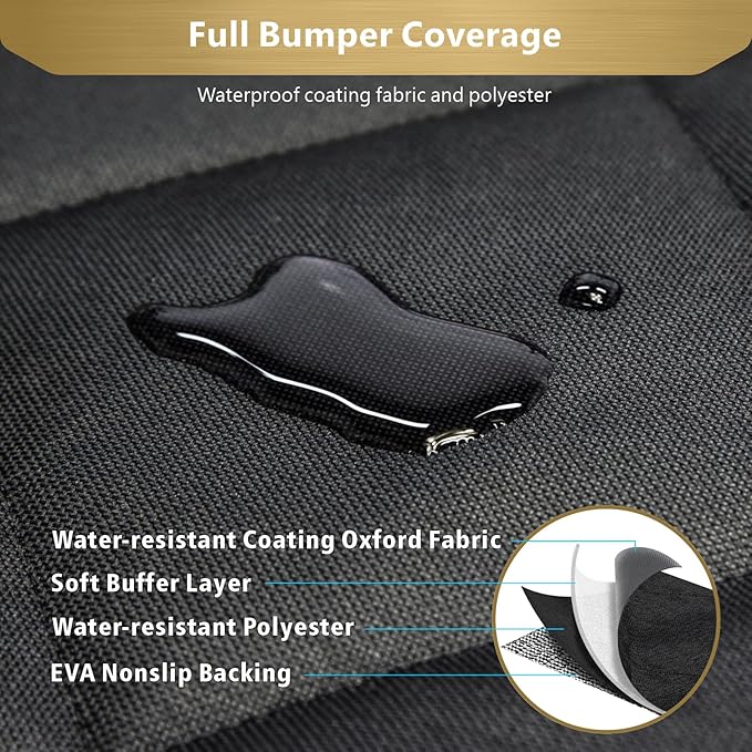 F-color SUV Cargo Liner for Dogs - Trunk Cover with Bumper Flap Protector | Waterproof Pet Cargo Cover with Side Flaps, Dog Car Seat Cover with Non-Slip Trunk Mat, Prevents Scratches Pet Hair Mud Dirt - Image 5