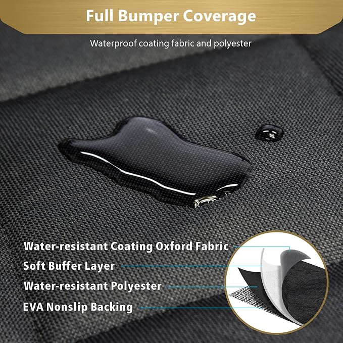 F-Color SUV Cargo Liner for Dogs - Trunk Cover with Bumper Flap Protector | Waterproof Pet Cargo Cover with Side Flaps, Non-Slip Trunk Mat, Rear Dog Car Seat Cover Prevents Scratches Pet Hair Mud Dirt - Image 5