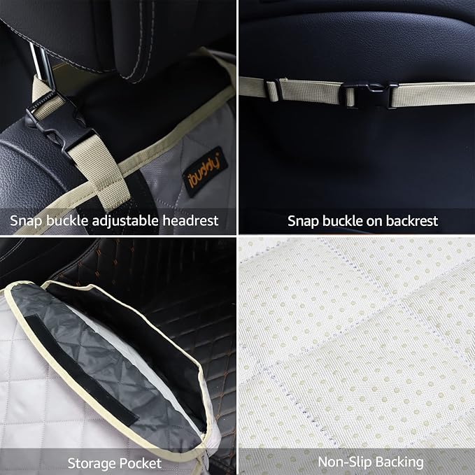 Dog Seat Cover for Front Seat Waterproof Front Seat Cover Protects Seats from Hair, Dirt, and Liquid Messes Scratch Proof Nonslip Bucket Seat Cover for Pet of Cars,Trucks and SUVs - Image 6