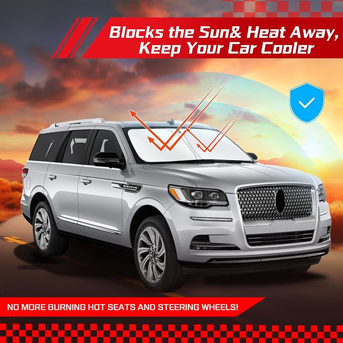 ARISMOTOR Windshield Sun Shade for Lincoln Navigator 2018-2025 2026 | Custom Fit, Foldable, Front Window Sunshade Sun Visor Protector, Block UV Rays, Keep Car Cooler - Image 7