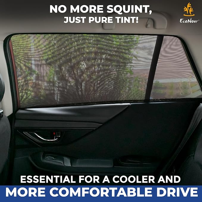 EcoNour Car Window Screens for Camping (Pack of 2) Camping UV Protection | & Insects Mesh Screen | Breathable Mesh Baby Window Covers for Privacy Blackout (Medium 16"x30") - Image 7