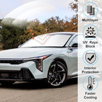 Windshield Sun Shade for 2025 2026 Kia K4 Accessories | Full covered for windshield, Foldable & Durable, Block UV Rays, Reduce Heat, Easy to install, Keep Car Cooler - Image 2