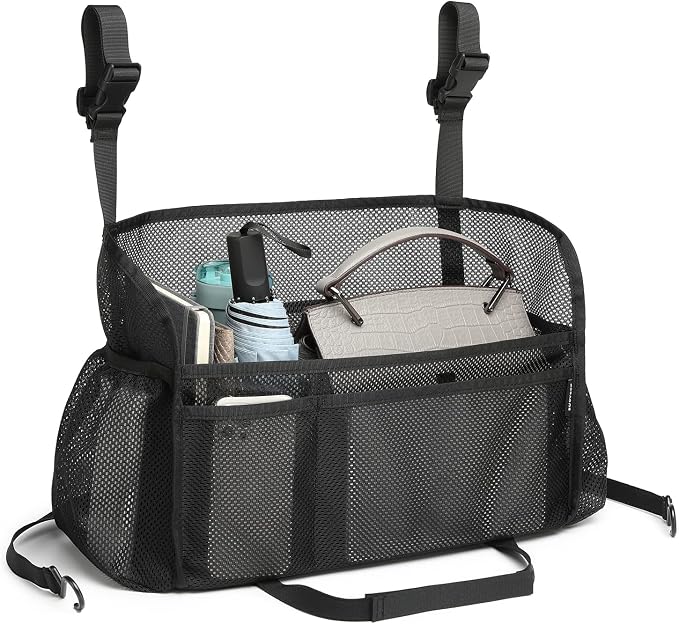 Car net Pocket Handbag Holder, car Purse Holder can be Used to Store Items, Protective Barrier for Children and Pets in The Back seat of car, Helps to Drive Safely (Black) by SUOVOCK