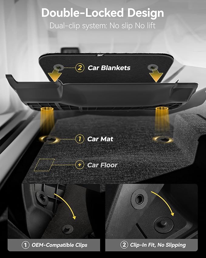 3W Floor Mats & Carpet for Toyota Tacoma 2024-2026 Double Cab Automatic | TPE All Weather Custom Fit Liner With Metal Pedals For TRD/SR/SR5/Limited, Not For Hybrid Or XtraCab - Image 7