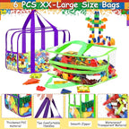6 Color XXL Toy Storage Bags 16.5×11.8×6.8In with Labels, Large Capacity Reusable Clear PVC Storage Bags, Travel Waterproof Organizer Bags with Double Zipper - Image 3