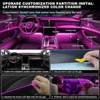 Acrylic Interior Car LED Strip Light with Wireless APP, Car Accessories 6 in 1 with 175 inches 593 LEDs Fiber Optic Ambient Lighting Kits, RGB Dynamic Music Sync Neon LED Strip Light for Car - Image 6