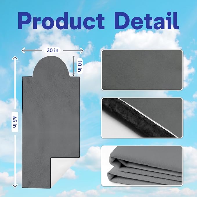 2 Pack Car Seat Towel Covers for Gym, Front Seats, Running Grey | Gym Sweat Protector for Front Seats Premium Thickened with Elastic Strap Breathable & Quick Dry Machine Washable Running - Image 2