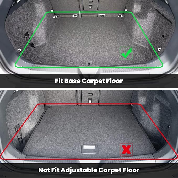 LASFIT Custom Fit Trunk Cargo Mat for Volkswagen VW ID.4 2021-2026, (Only Fit Non-Adjustable Carpet Floor), All Weather Protection TPE Trunk Mat Trunk Liner Trunk Tray Cargo Liner, Easy to Clean - Image 3